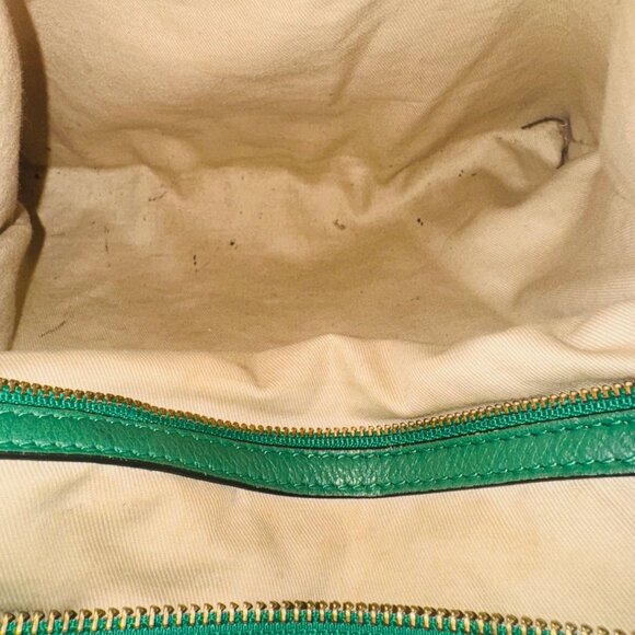 Ralph Lauren Green Pebble Leather Hobo Shoulder Bag Luxury Money Sustainable - Picture 14 of 16